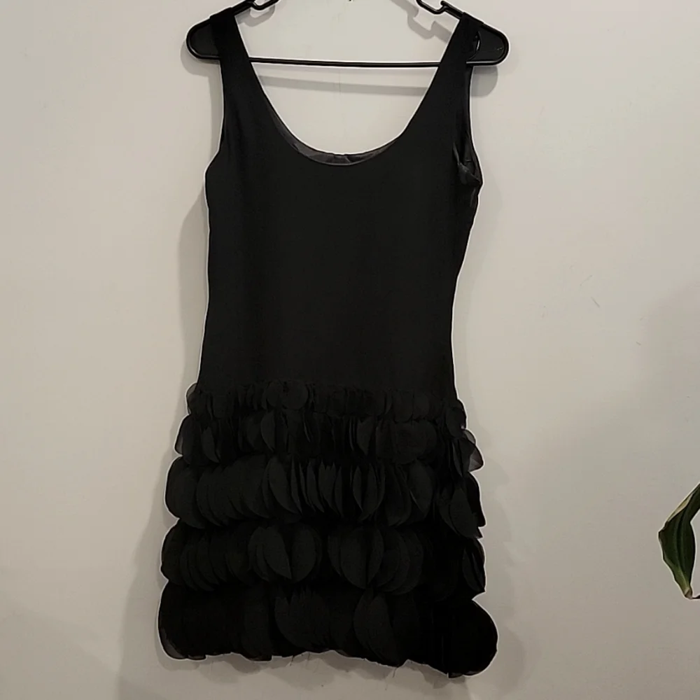 LIQUID Black Sleeveless Rolling Ruffle Dress - Picture 3 of 6